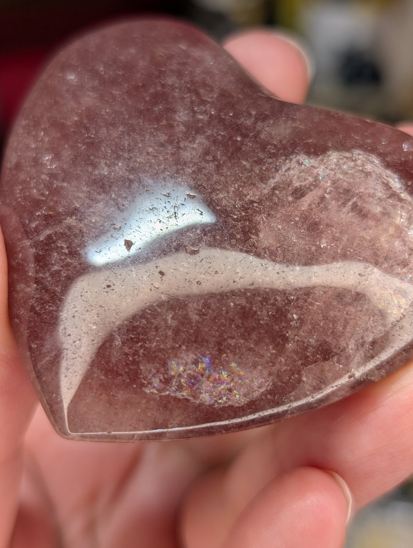 Strawberry Quartz Heart Carving