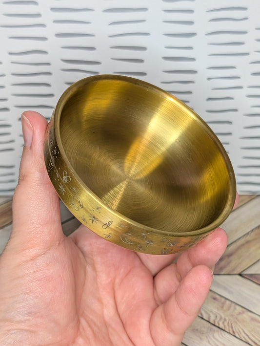 Etched Brass Alter Bowl