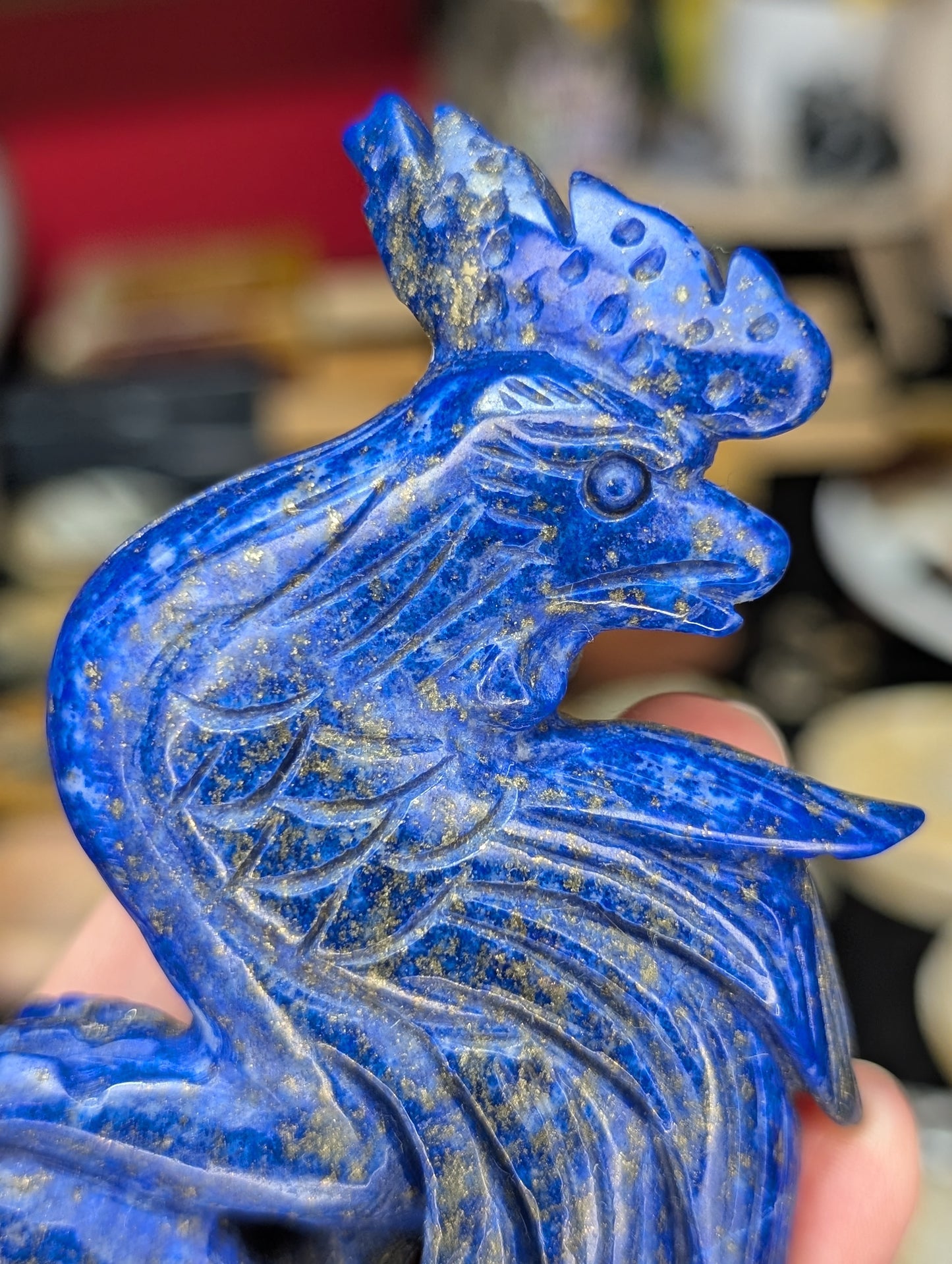Lapis Lazuli Rooster Carving