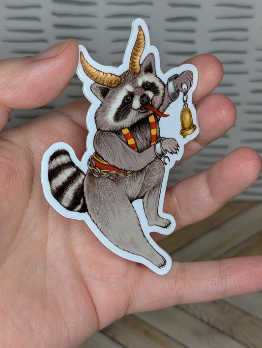 Krampus Raccoon Sticker