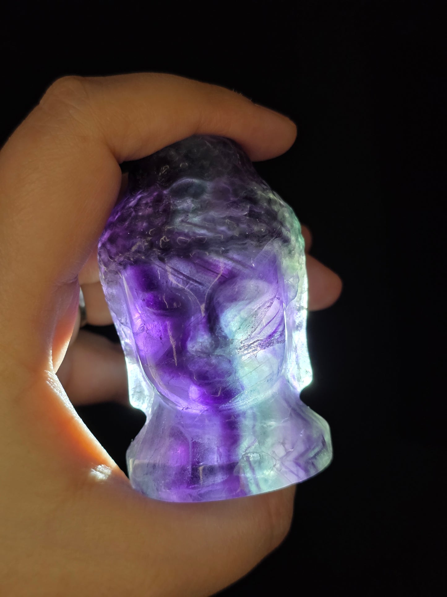 Fluorite Buddha Head Carving