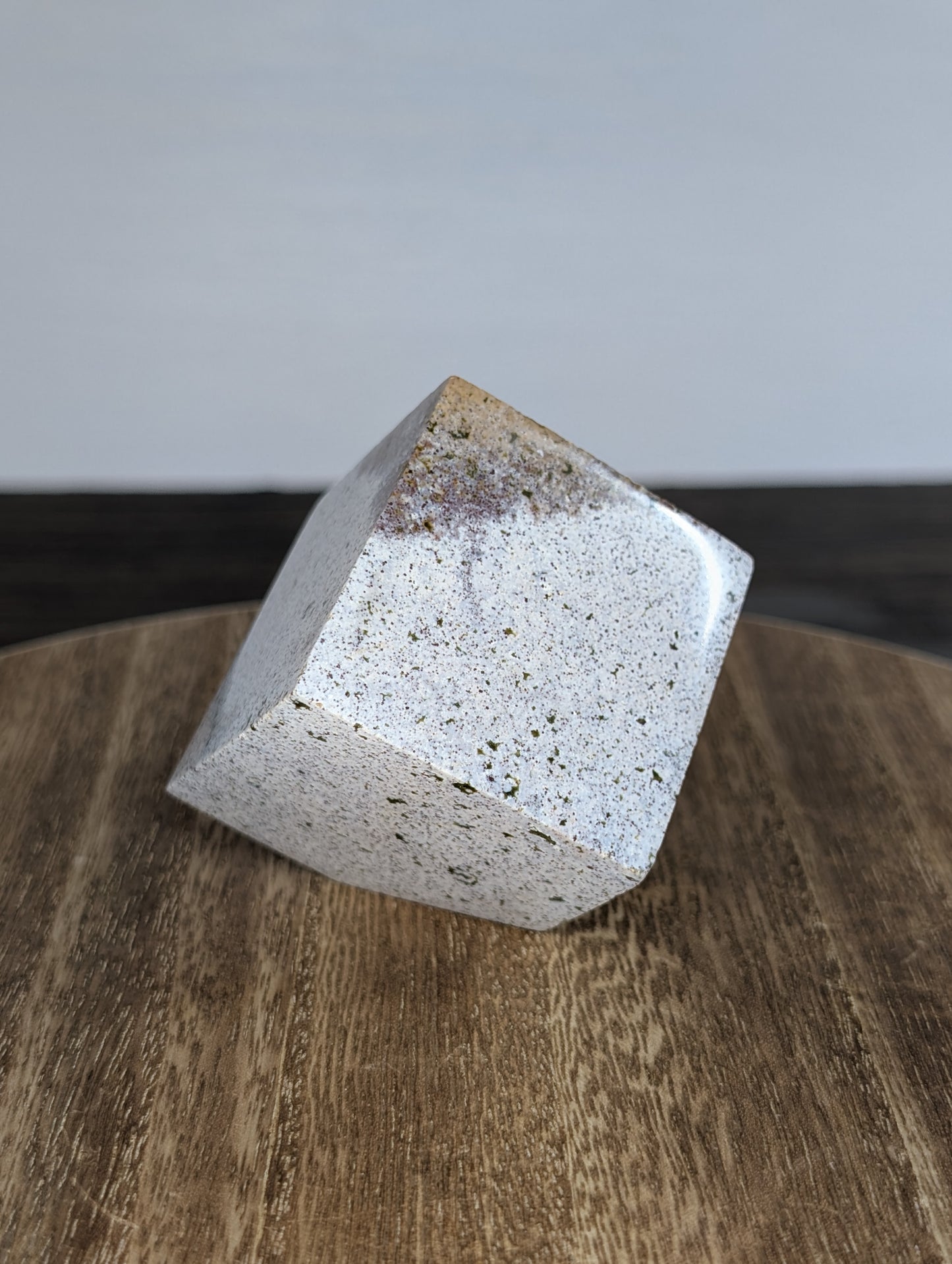 Pastel Sea Jasper Floating Cube Carving (X33)