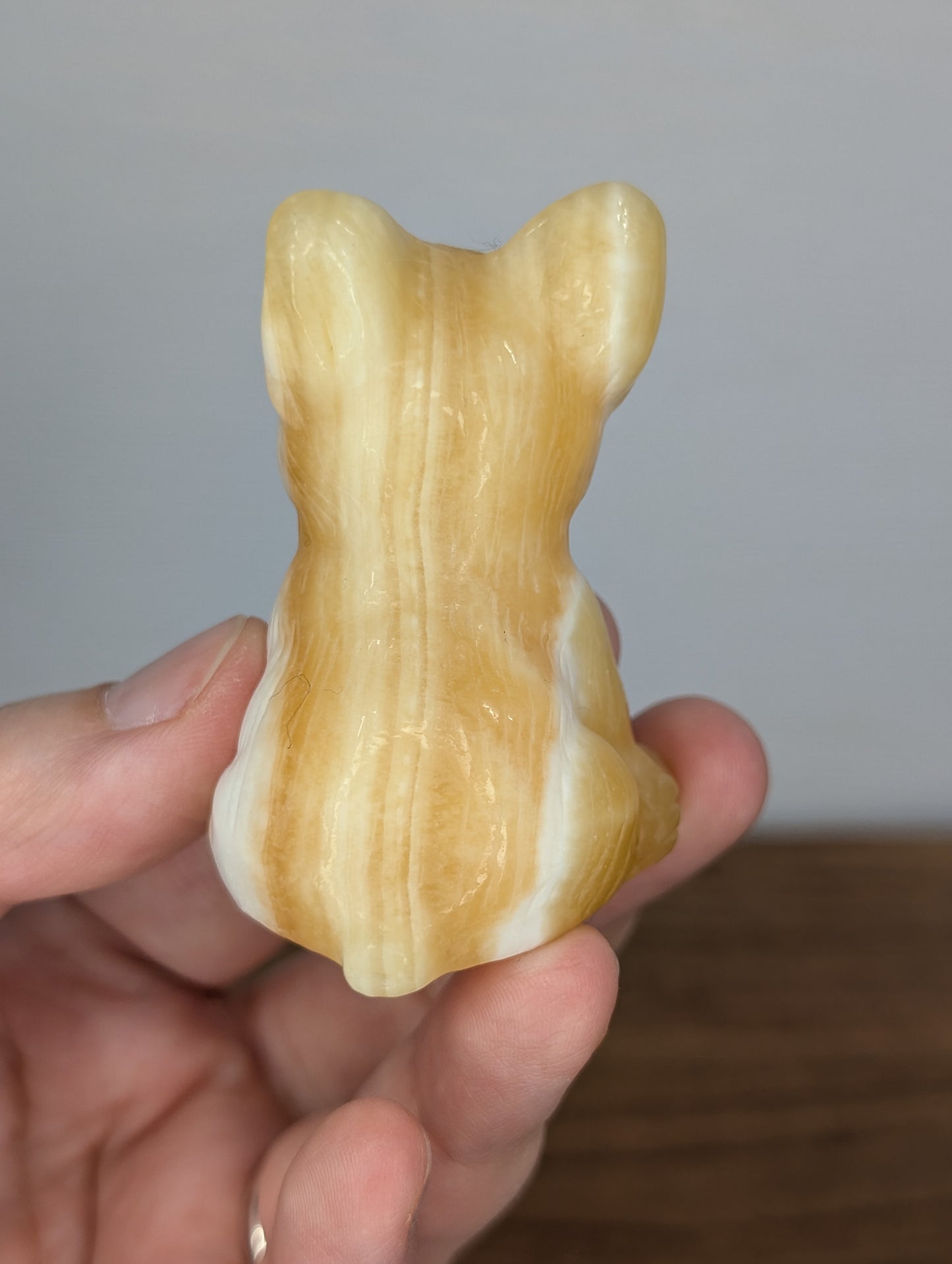 Orange Calcite Frenchie Carving (BF07)