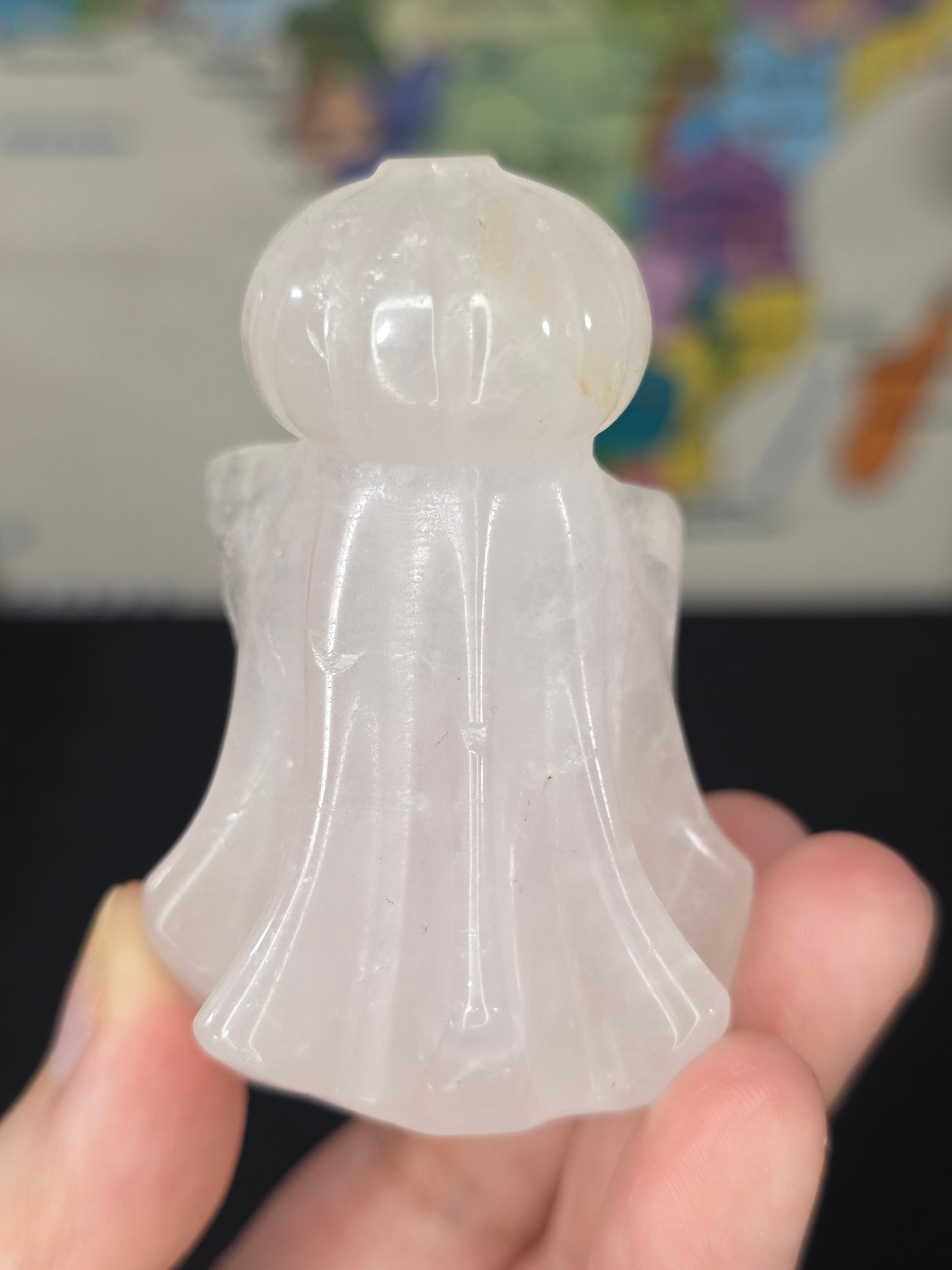 Rose Quartz Pumpkin Ghost Carving