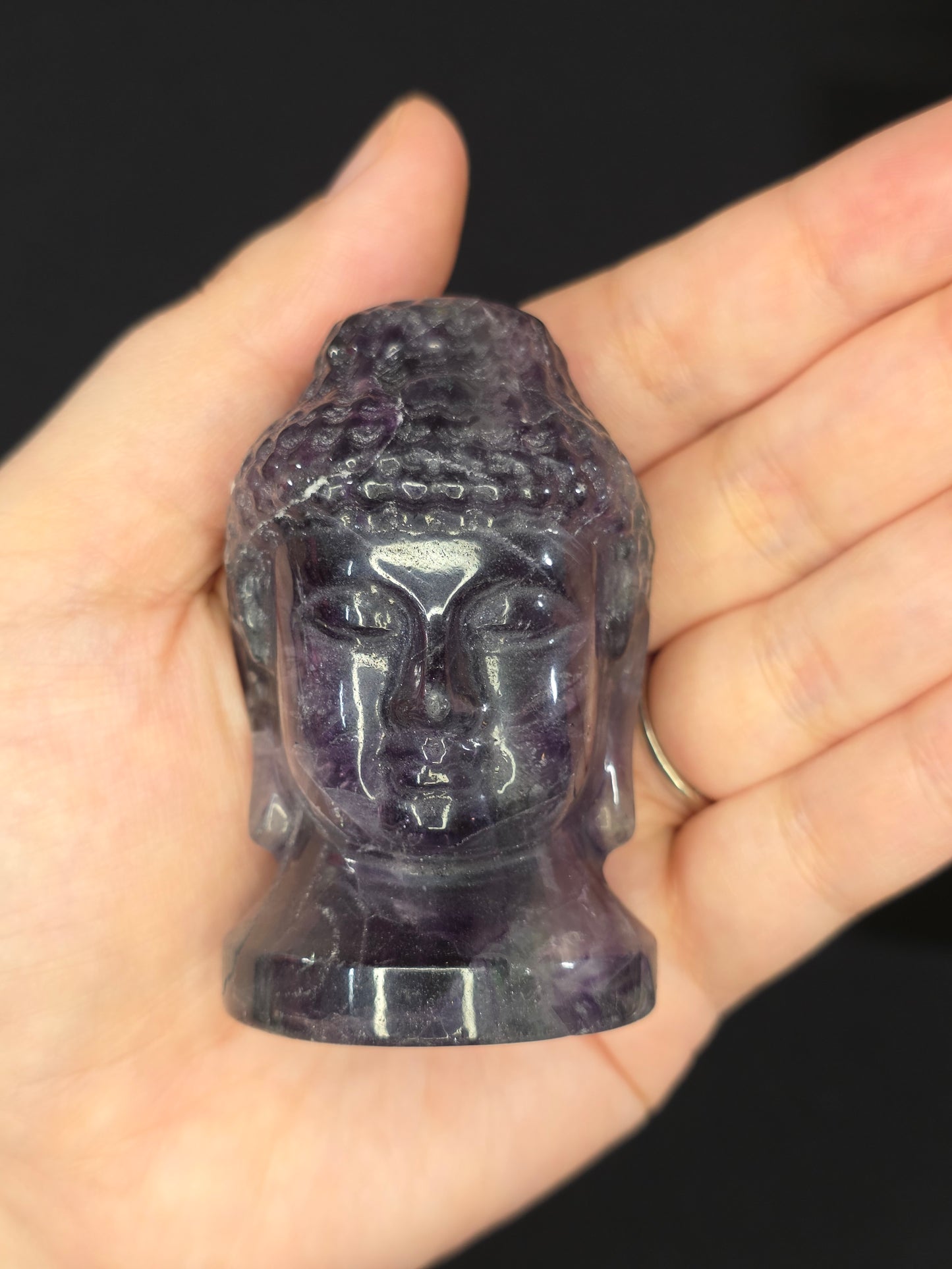 Fluorite Buddha Head Carving