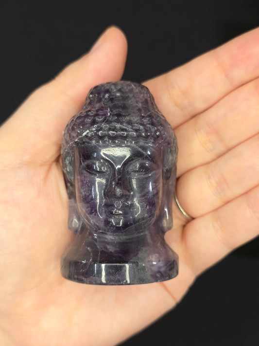 Fluorite Buddha Head Carving