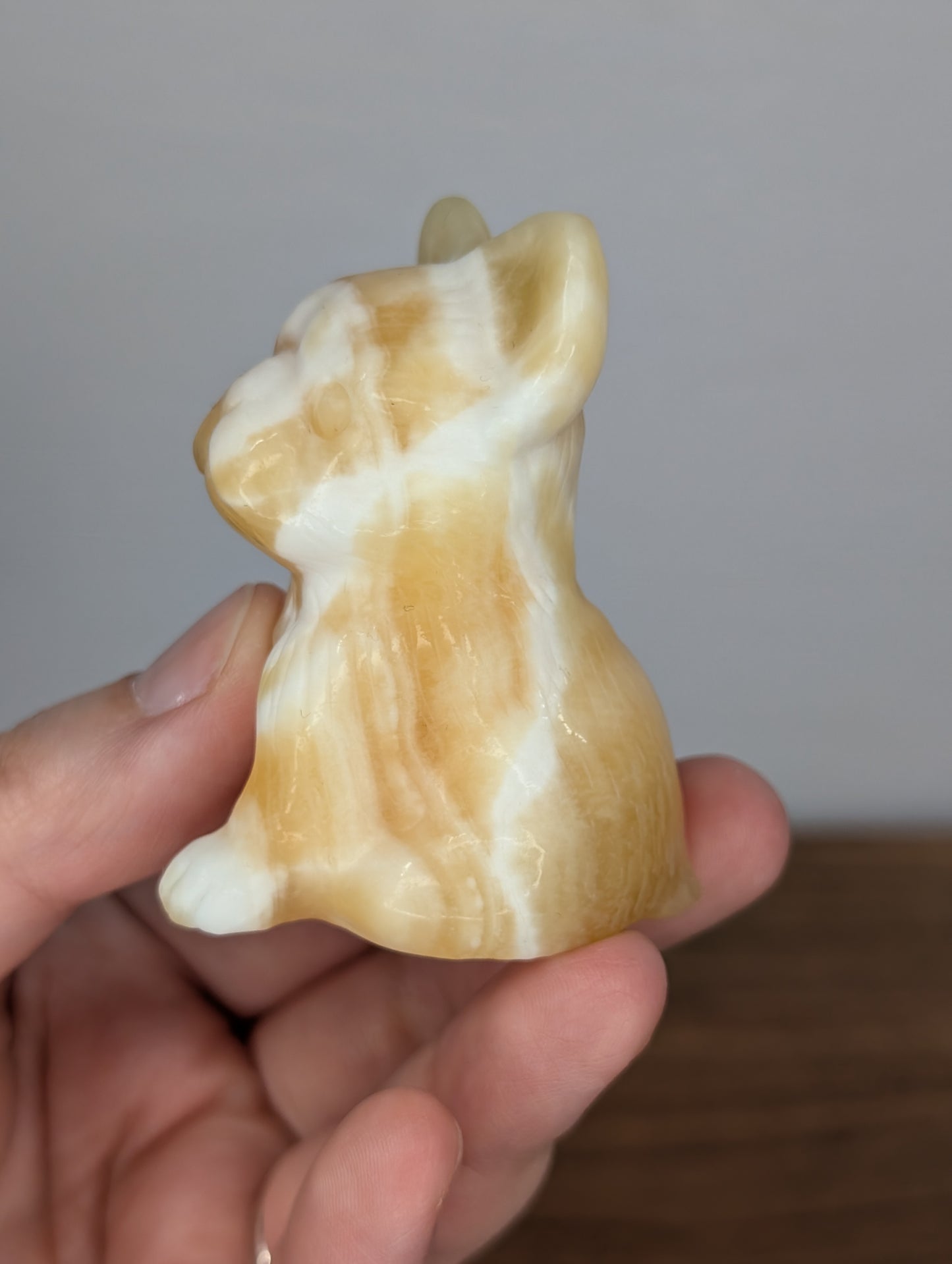 Orange Calcite Frenchie Carving (BF07)
