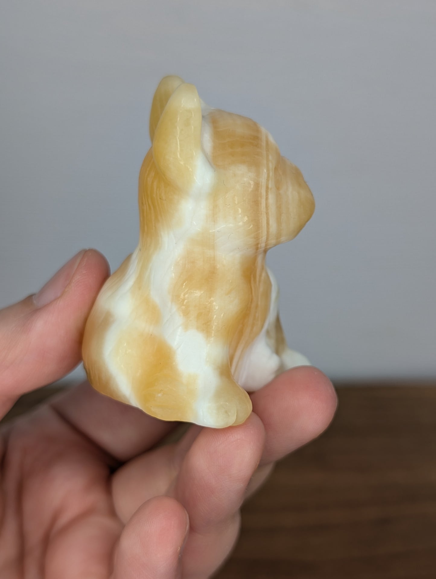 Orange Calcite Frenchie Carving (BF07)
