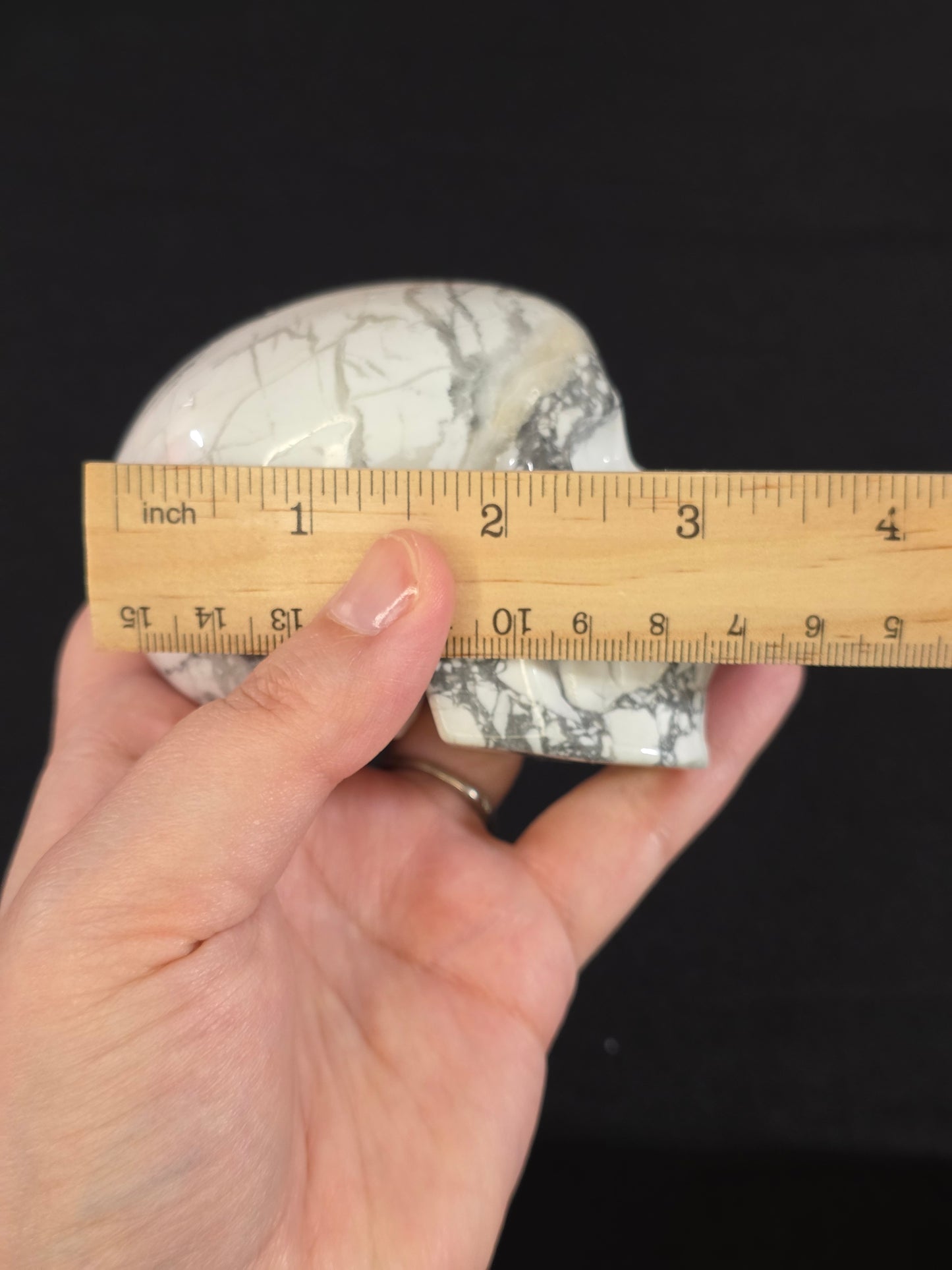 White Howlite Skull Carving