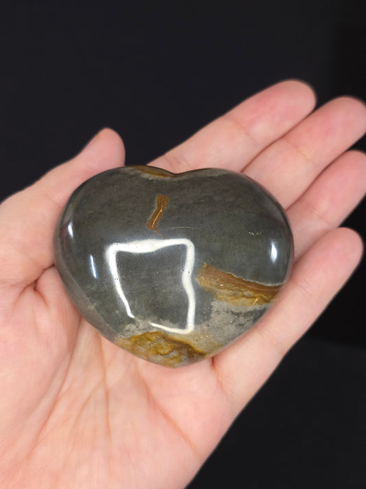 Polychrome Jasper Heart Carving