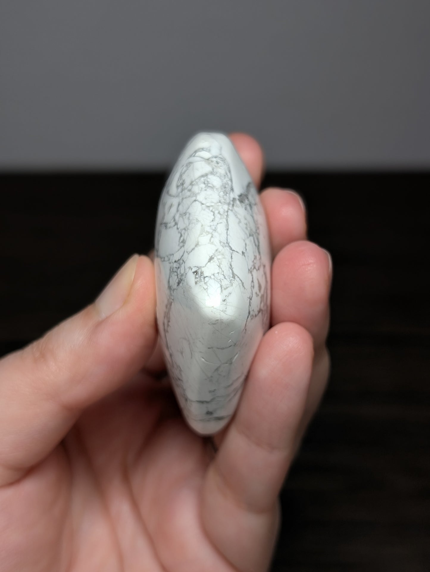 White Howlite Heart Carving