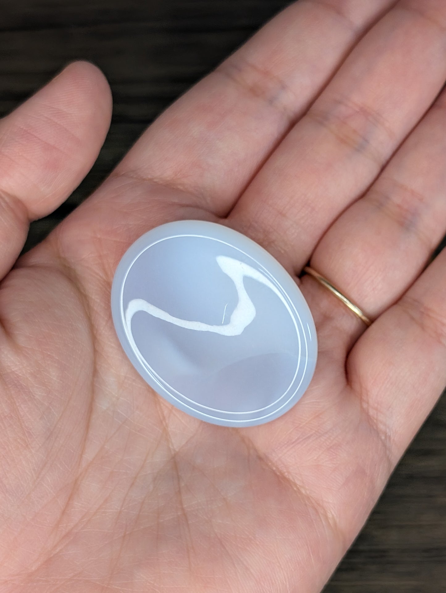 Blue Chalcedony Worry Stone