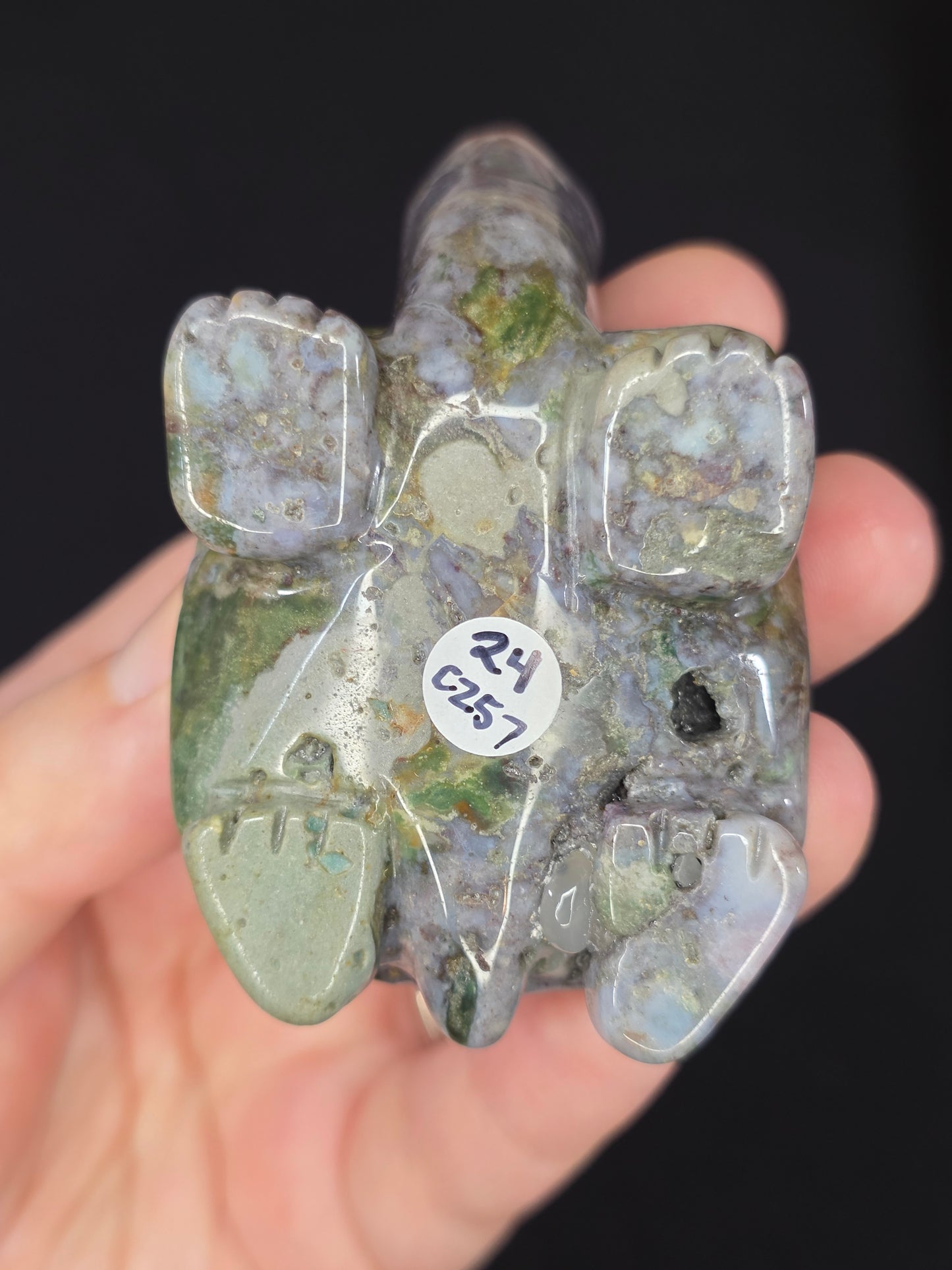 Sea Jasper Turtle Carving