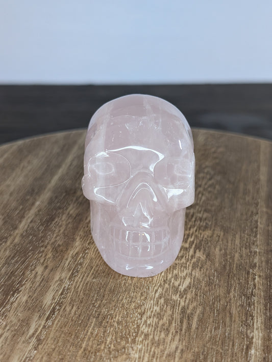 Rose Quartz Skull Carving (AV48)