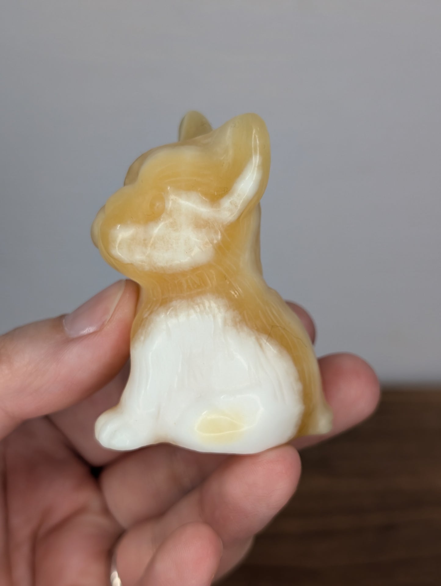 Orange Calcite Frenchie Carving (BF07)