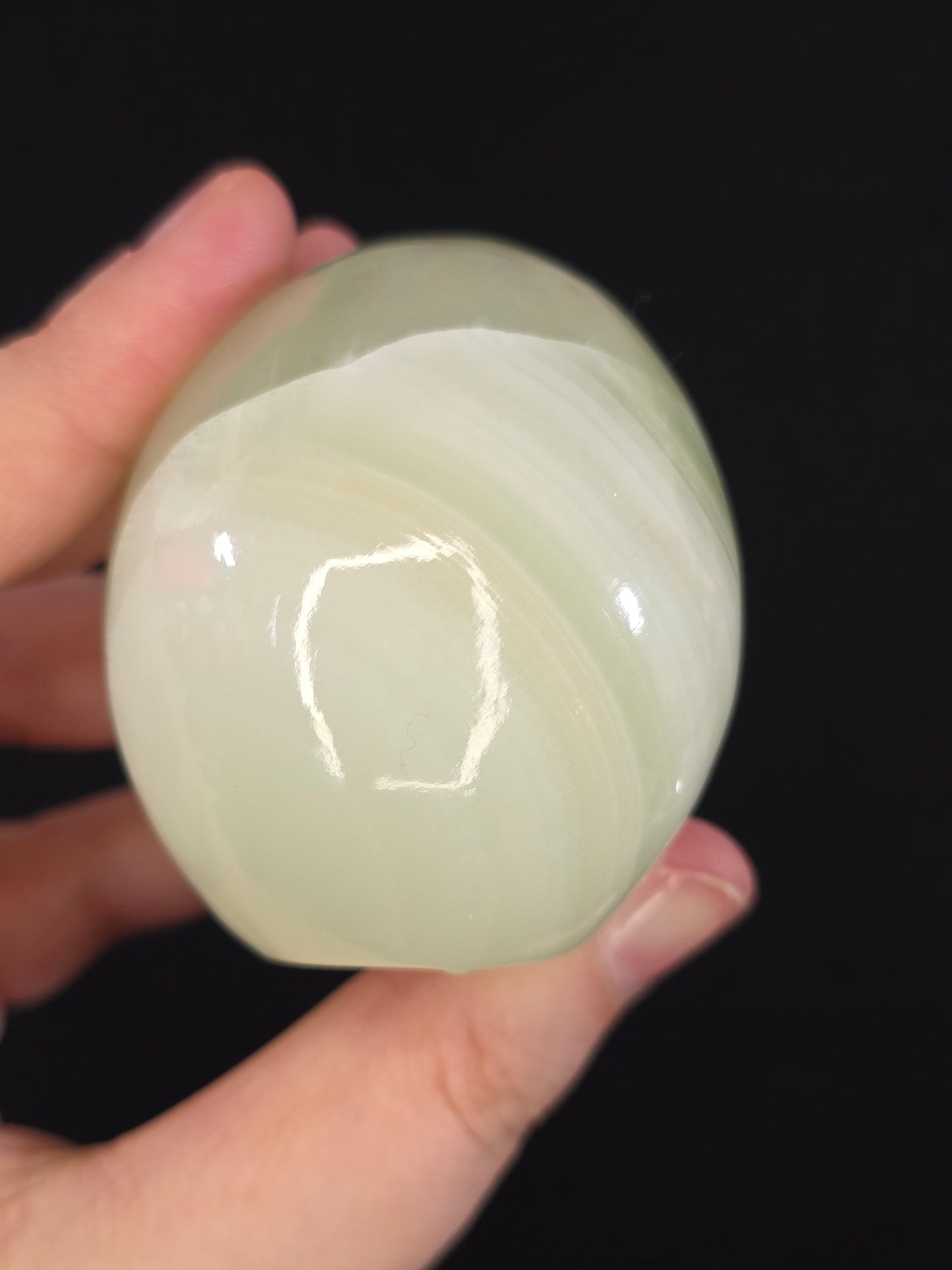 Mexican Green Calcite Skull Carving