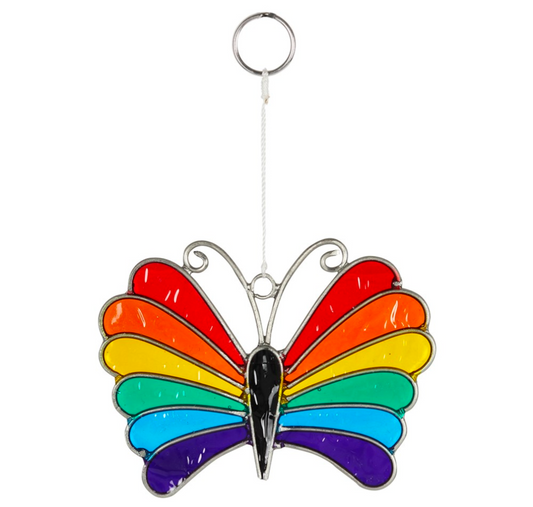Resin Rainbow Butterfly Suncatcher