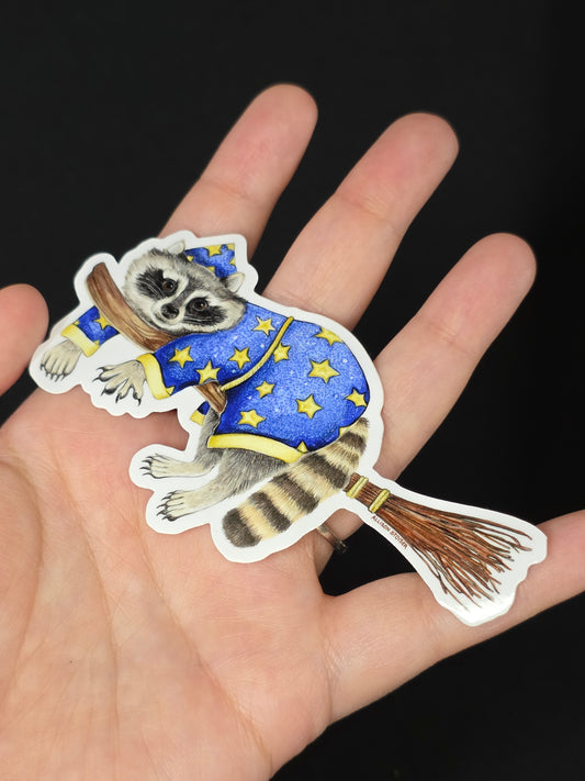 Wizard Raccoon Sticker