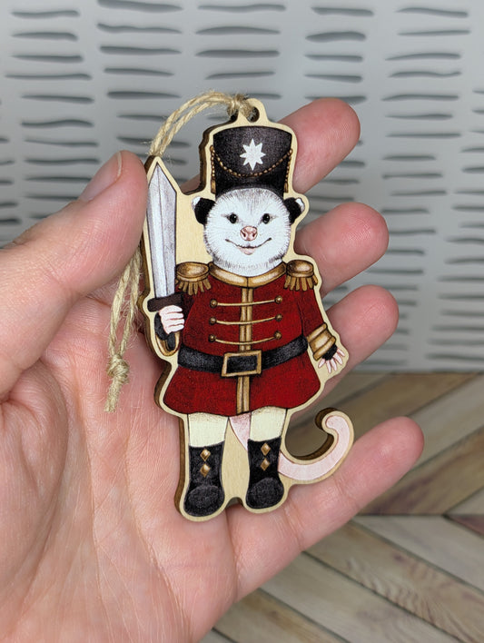 Nutcracker Opossum Wooden Ornament