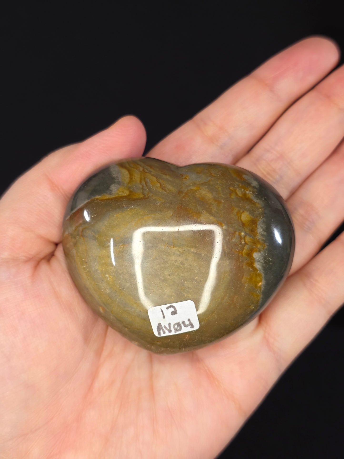 Polychrome Jasper Heart Carving