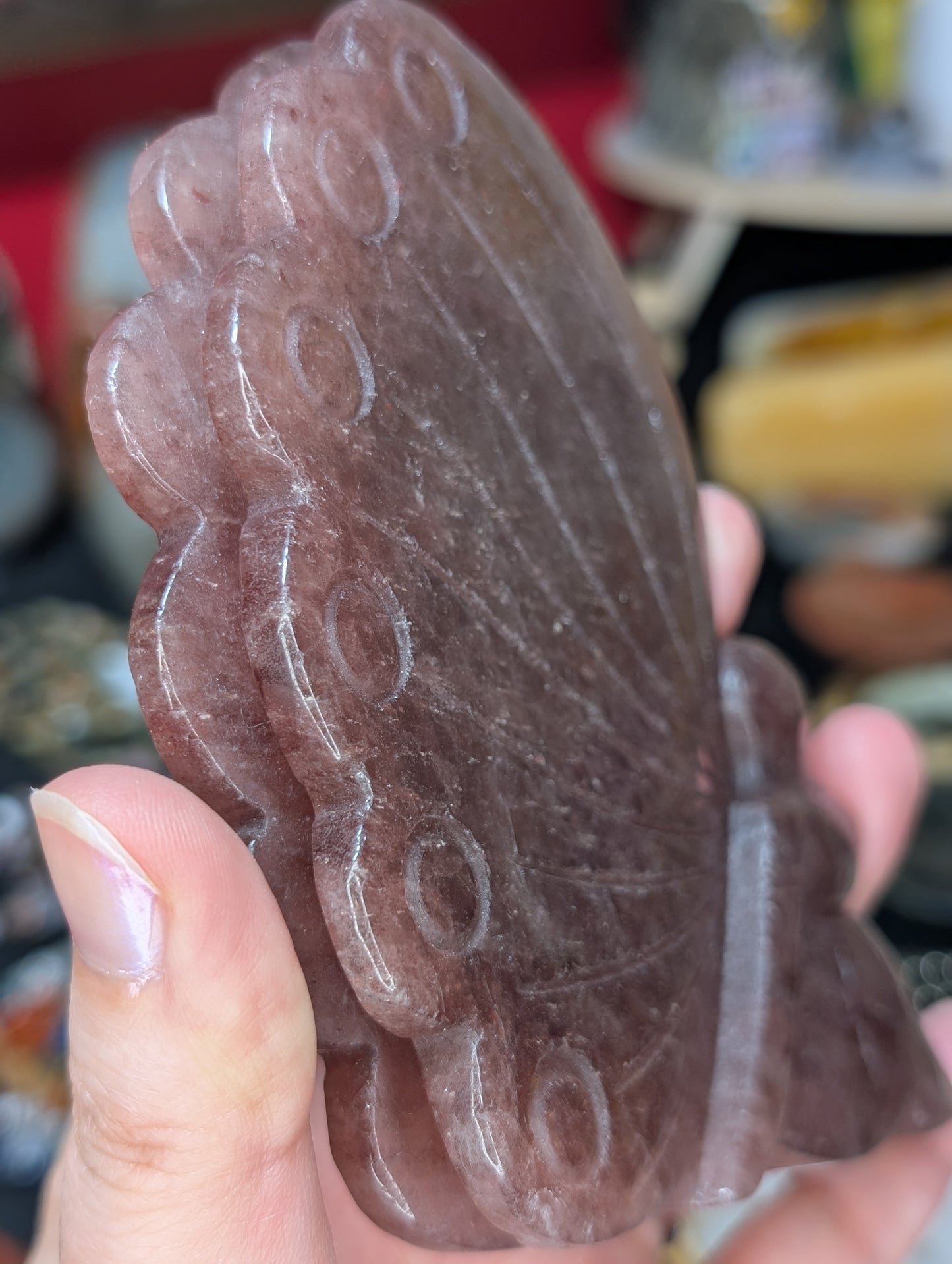 Strawberry Quartz Fairy Carving