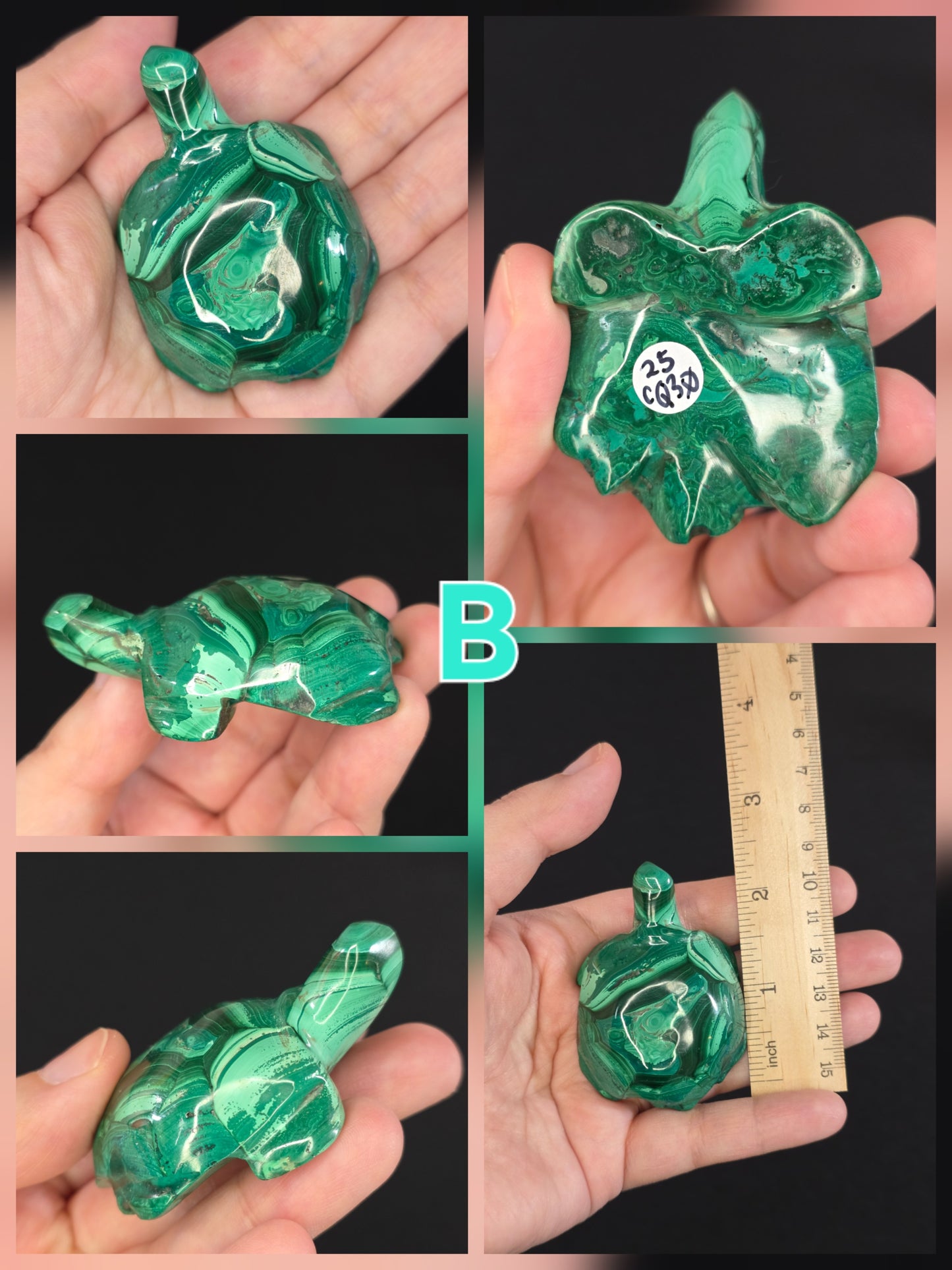 Malachite Turtle Carving