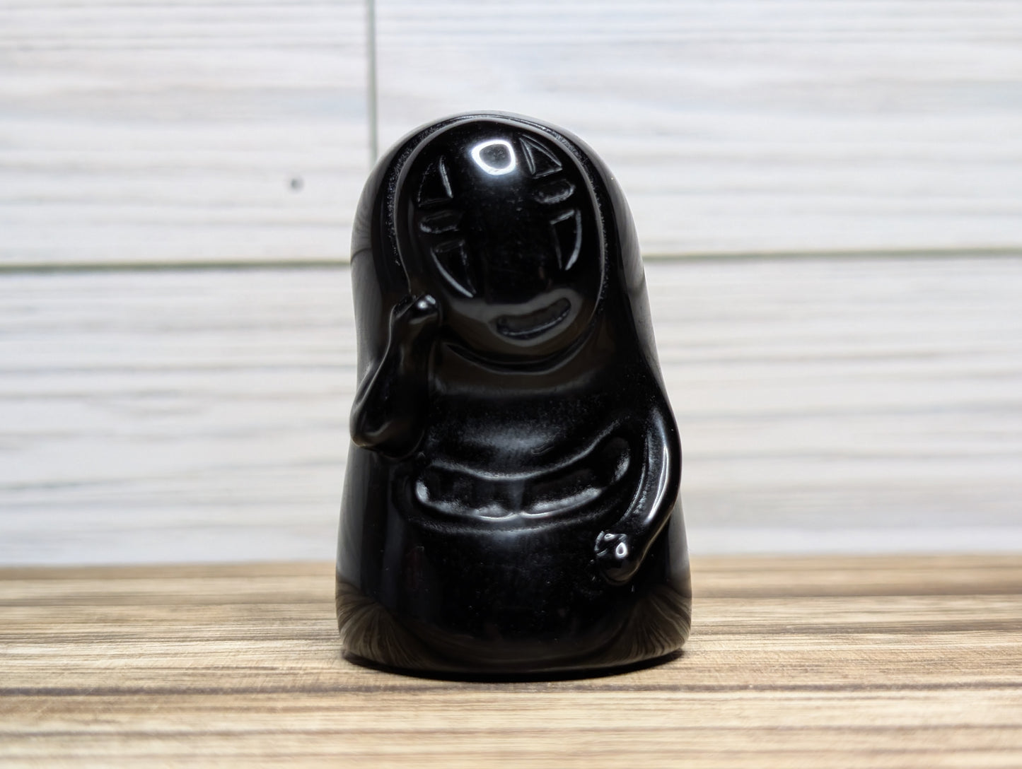 Black Obsidian No Face Carving