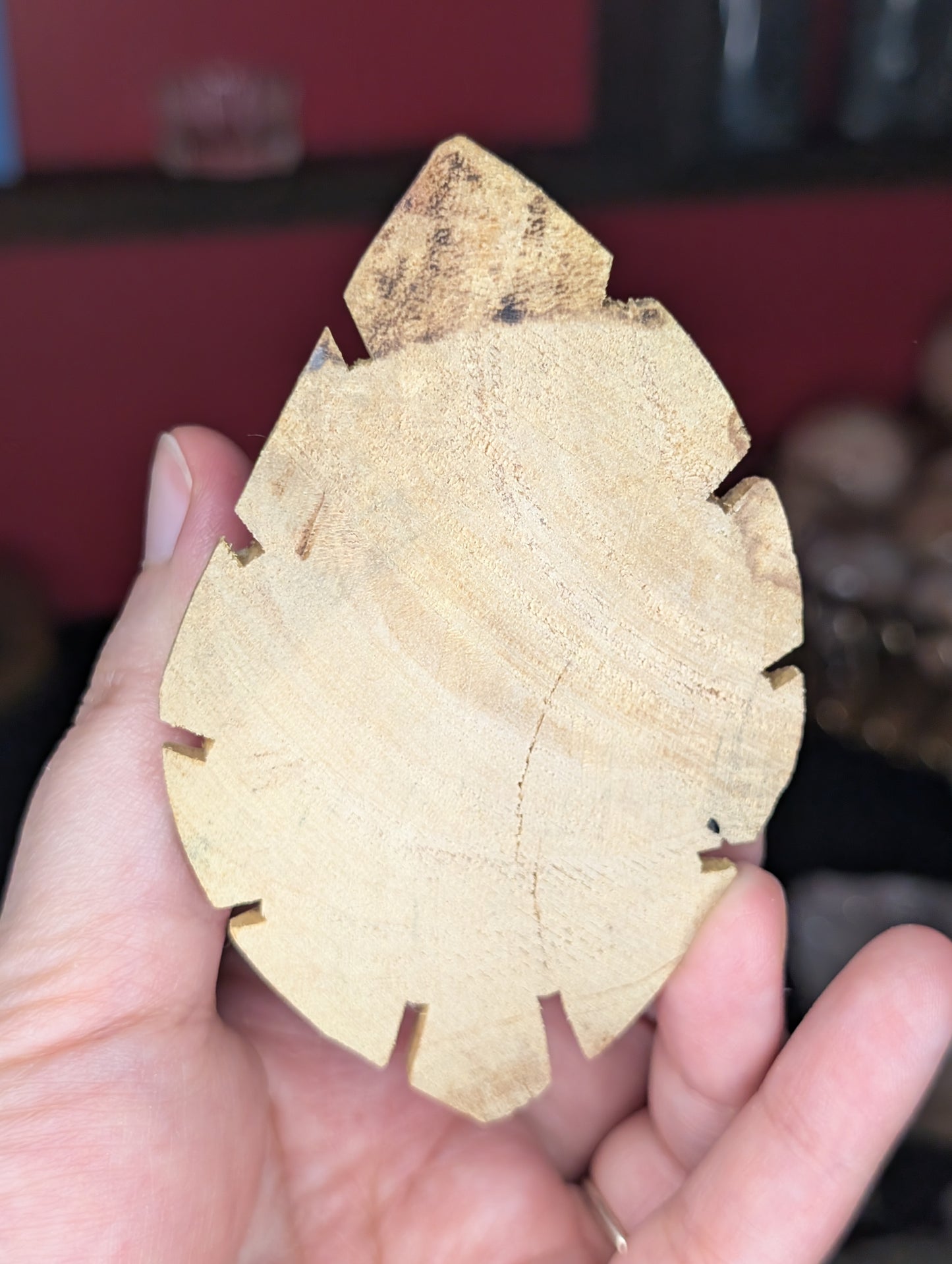 Palo Santo Frog on Leaf Carving