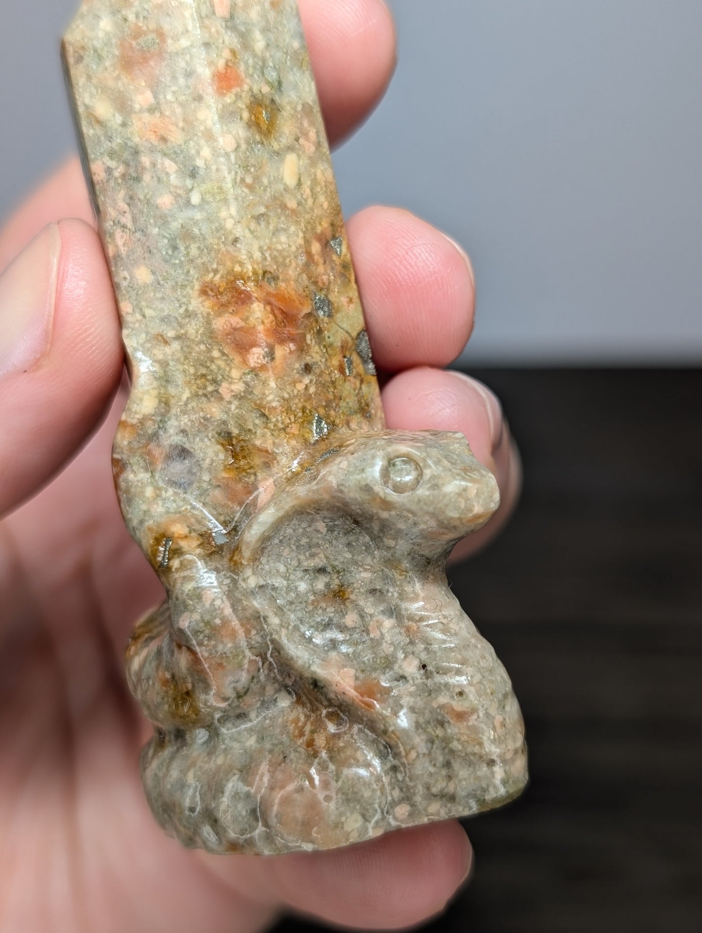 Blossom Jasper w/ Pyrite Cobra Tower