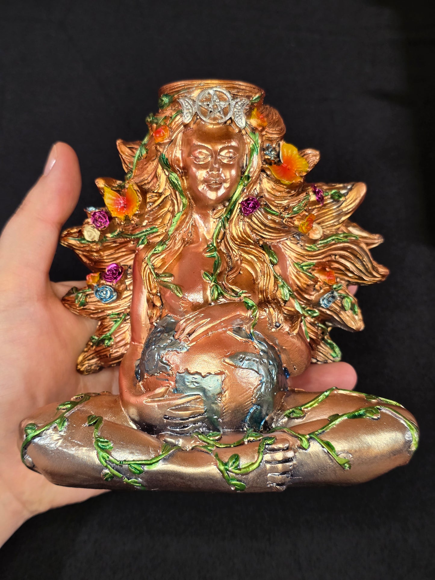 Resin Mother Earth Sphere Stand