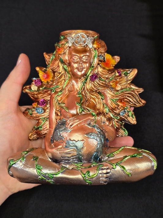 Resin Mother Earth Sphere Stand