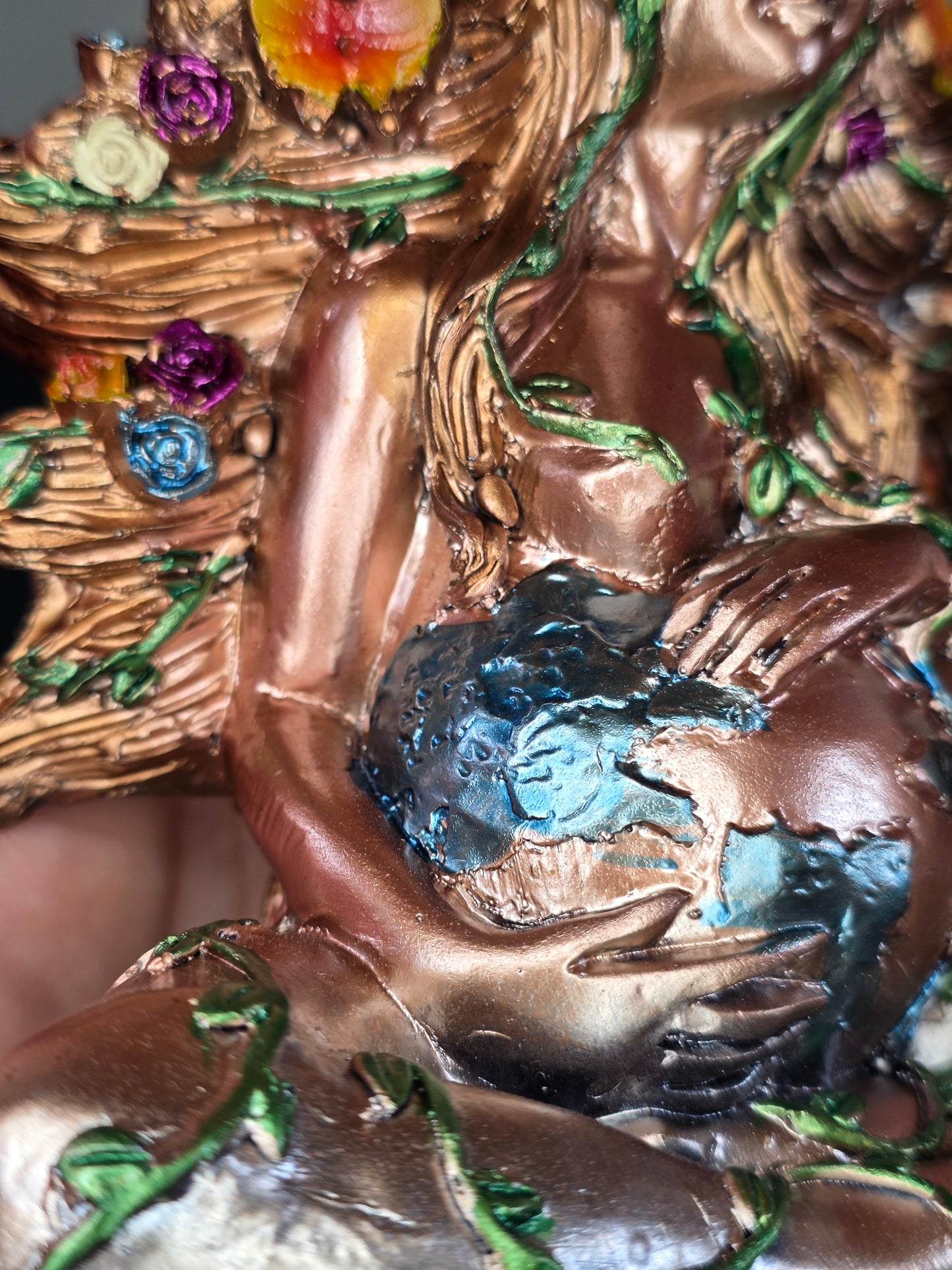 Resin Mother Earth Sphere Stand